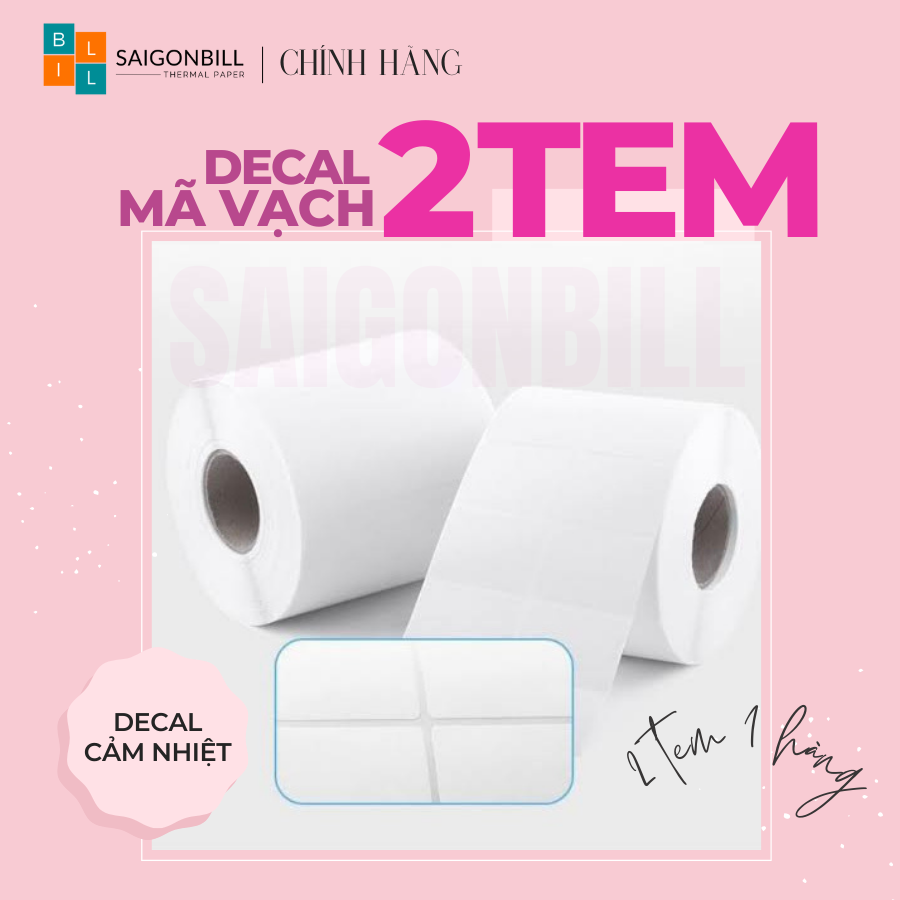 DECAL - MÃ VẠCH 2 TEM (35x22) - 30 mét